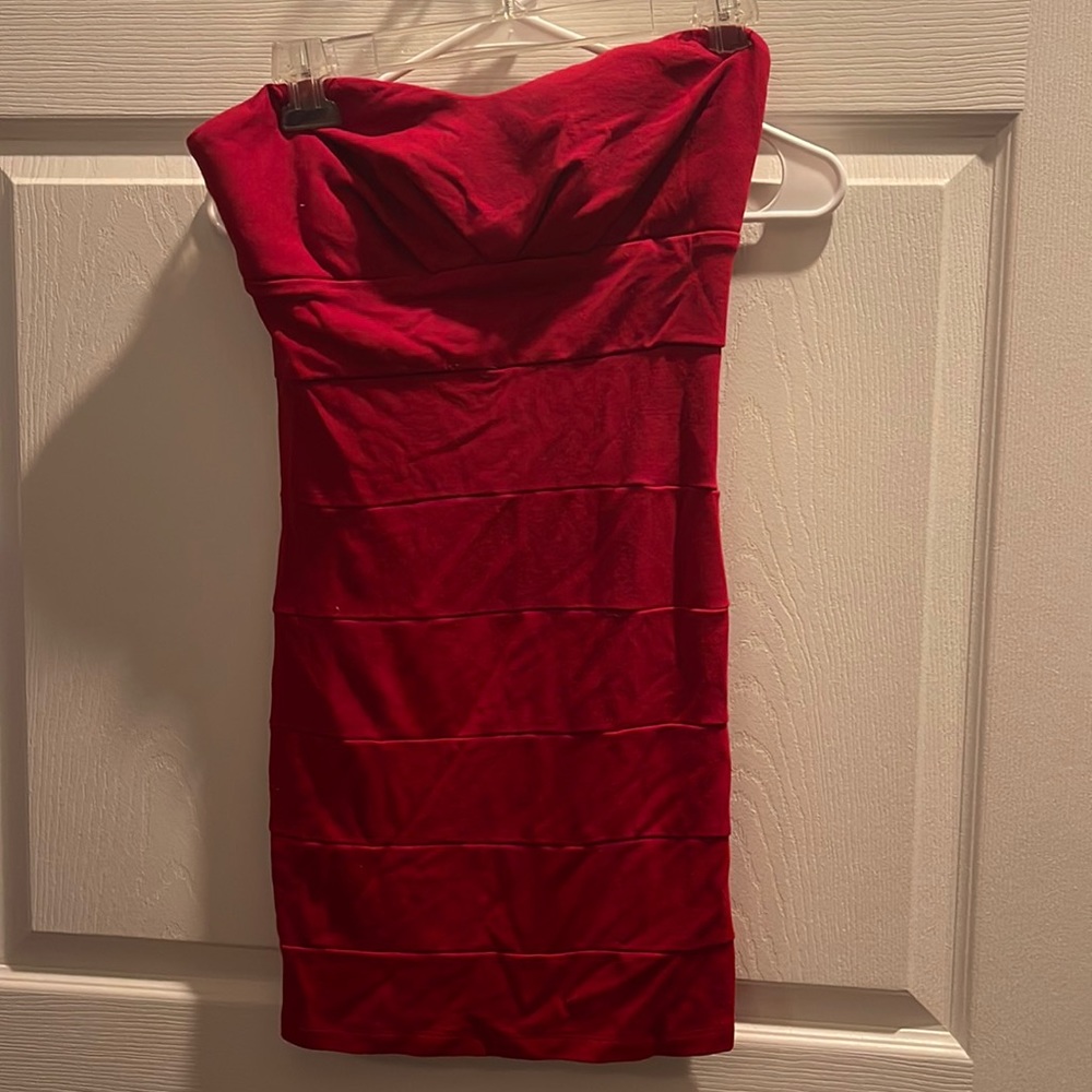 Red mini dress